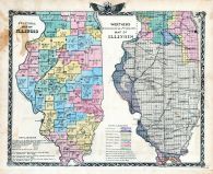 Political Map of Illinois, Wortherns Geological and Climate Map of Illinois, Illinois State Atlas 1876